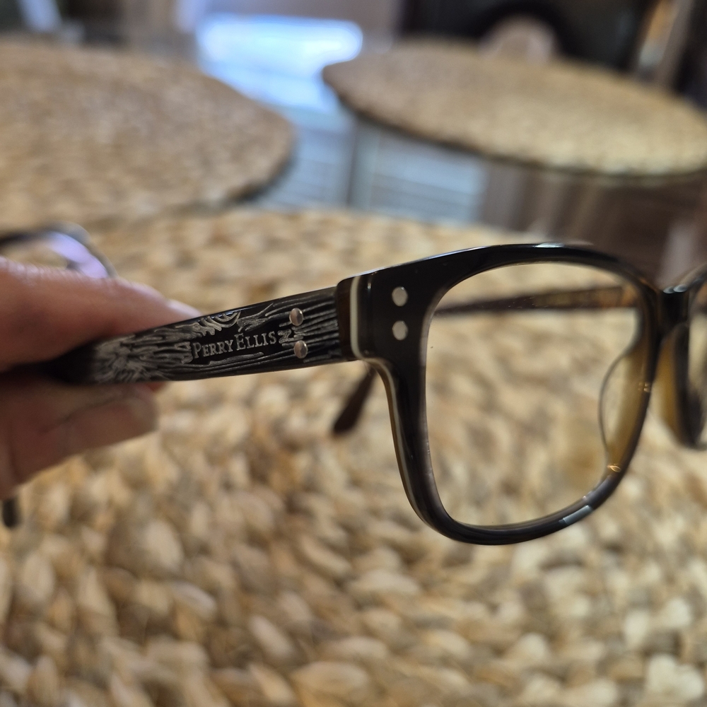 Perry Ellis Black and Brown Rectangular Eyeglass … - image 5